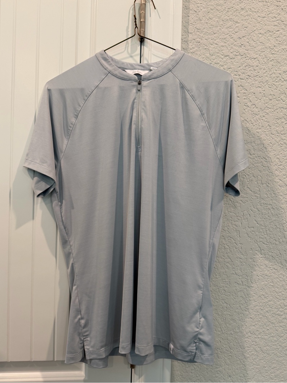 Lady Hagen Light Gray Zip Front Active Top